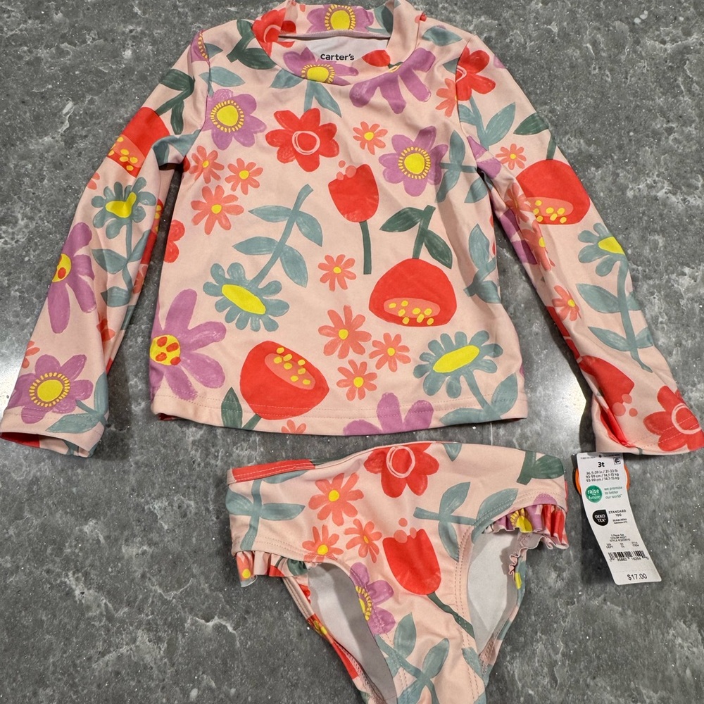 Carter's Kids Floral Swim Set - Pink